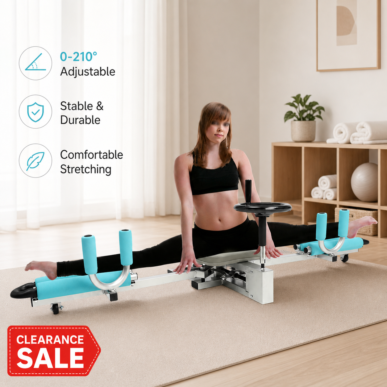 Yoga Fitness Machine - 0-210° Adjustable Leg Stretcher Split Machine,