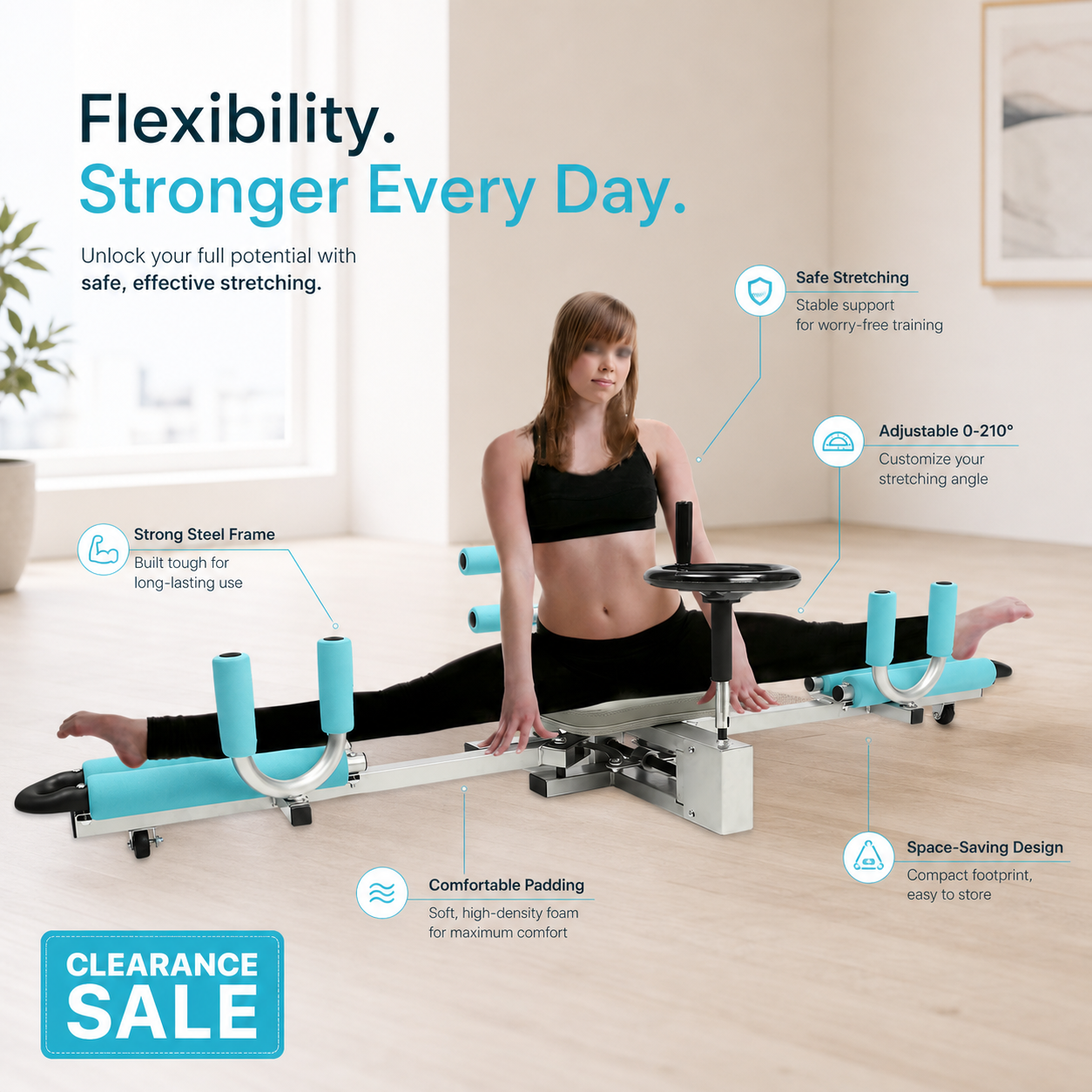 0-210° Adjustable Leg Stretche - Yoga Fitness Machine ulasan dan harga