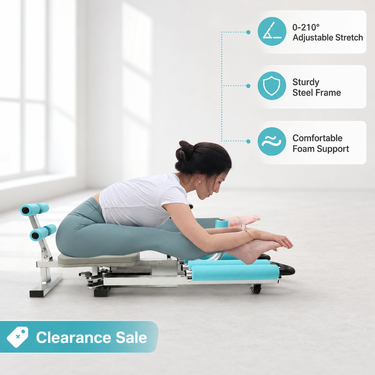 0-210° Adjustable Leg Stretche - Yoga Fitness Machine ulasan dan harga